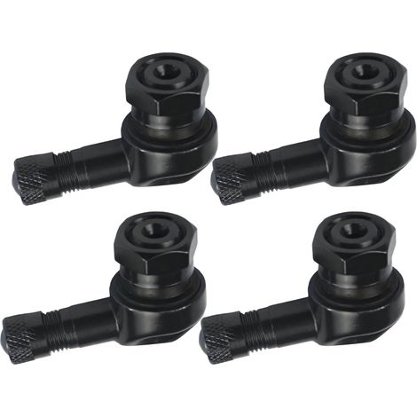 4 pcs Aluminum Alloy Motorcycle Angle Valve,90 Degree Tire Valve Stem,Aluminum Angle Valve Stem for Motorcycle Bicycle,22x39 mm for Most Motorcycle Tyres with Rubber Seal (1/5)