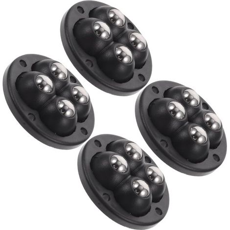 5 pezzi，Ruote girevoli a 360° con sfere in acciaio，Ruote autoadesive per mobili，Fornite con 4 sfere in acciaio inossidabile，Nero (1/3)