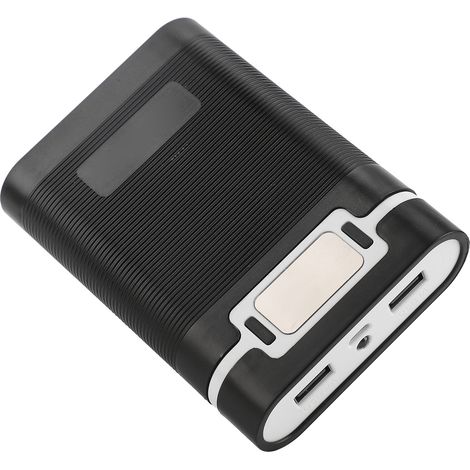 Boîtier de chargeur de batterie pour 4 batteries 18650, double port USB, sans soudure, avec fonction LED, batterie externe portable à monter soi-même pour appareils photo, noir (1/5)