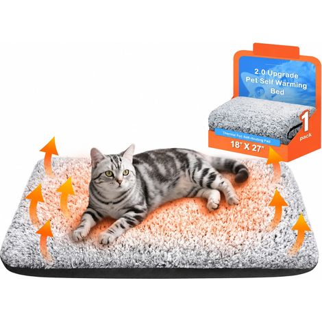 Tapis de couchage auto-chauffant pour chats d'intérieur, mesurant 18"× 27" pouces ne nécessite pas d'électricité et intègre une couche réfléchissant la chaleur (1/5)
