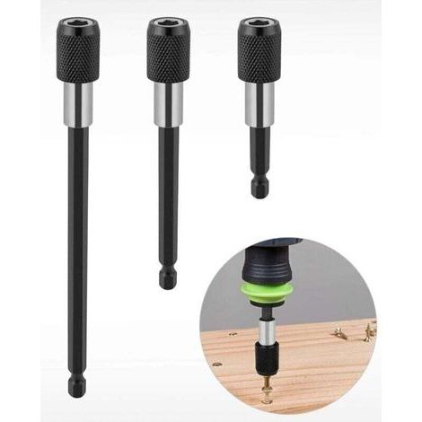 Schnellwechsel-Bithalter, magnetische Bohrverlängerung, 1/4"-Antrieb, Schlüsselhalter, Bohrkopfadapter, Sechskant-Bohrschaftset, Schraubendreherbits und Handschraubendreher, 3-teilig (1/4)