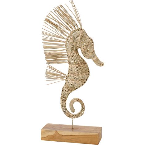 Statue Hippocampe Herbe "Nut" 80cm Naturel