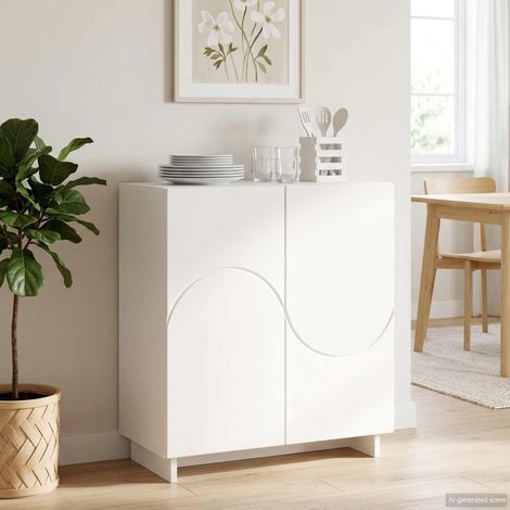 vidaXL Buffet Blanc 67 x 34,5 x 75 cm Bois d'ingénierie (1/5)