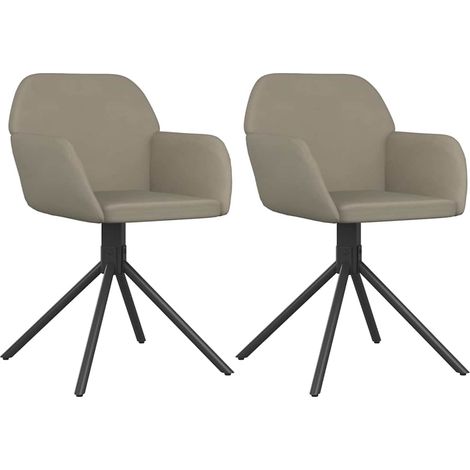vidaXL Sillas de comedor giratorias 2 uds de terciopelo gris claro (1/2)