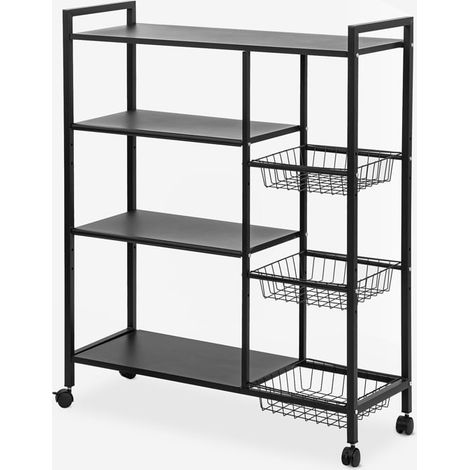 Carrito verdulero de metal con ruedas 80x32x108 cm Faris (1/4)