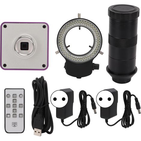 Microscope numérique HY-5130 2K 1080P 60FPS, caméra vidéo USB avec objectif monoculaire 150X C-Mount, prise UE 100-240V, pour inspection et observation détaillée