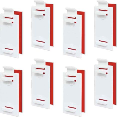 8 supports adhésifs courts, fixation sans perçage, pour stores enrouleurs Klemmfix, doubles et Duo, compatibles PVC