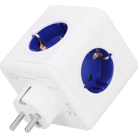 Prise électrique UE multiprise multifonction USB avec ports de sortie, adaptateur secteur sans fil AC250V, bloc prise extension UE (1/5)