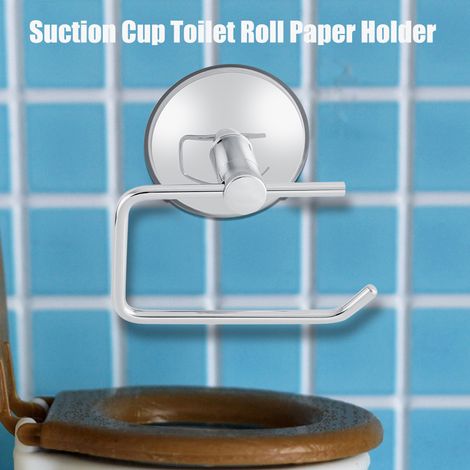 Barre porte-rouleau de papier toilette en acier inoxydable à ventouse, fixation murale (1/5)