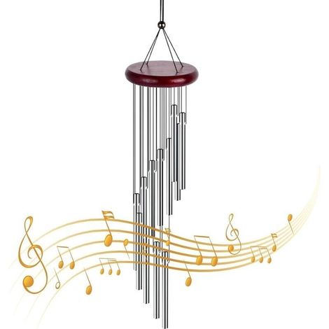 Windspiel für den Außenbereich, aus Massivholz und Aluminiumrohr, melodisches Natur-Windspiel, musikalisches Windspiel für Garten, Terrasse, Veranda, Balkon, Heimdekoration, Geschenkidee für drinnen