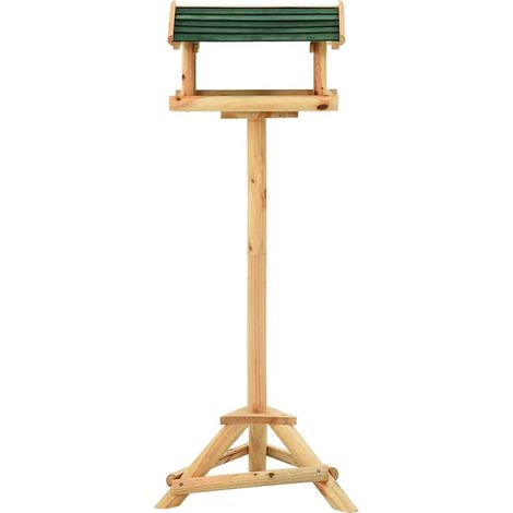 vidaXL Comedero para pájaros con soporte madera de abeto 37x28x100 cm (1/2)