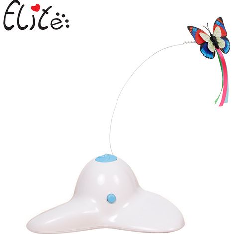 Jouet Pour Chat Papillon Rotatif Automatique - Base Antidérapante En Plastique - Idéal Pour Jeu Intérieur - 1 Pièce
