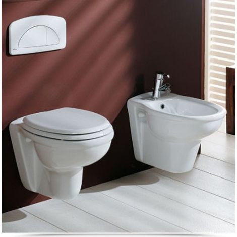 Bagno Italia Sanitari per bagno moderni WC e bidet sospesi in Ceramica Vaso senza copriwc (1/2)