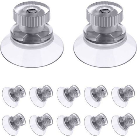 Ventouse à visser - - 12 pcs 25 mm - Transparente - Écrou moleté - Forte adhérence (1/4)