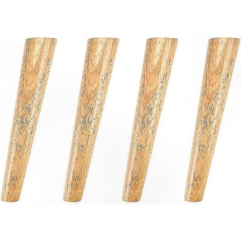 Un ensemble de 4 pieds de meubles en bois, compatibles avec les canapés et les tables, servant de patins de rechange pour la décoration intérieure. (1/5)