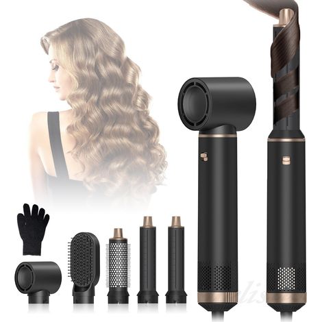 5-in-1-Haartrocknerbürste  Negativ-Ionen-Haarstyler mit abnehmbarem Lockenwickler  Multifunktions-Heißluftbürste zum Trocknen, Locken, Glätten  Hochwertige Haarstyling-Tools