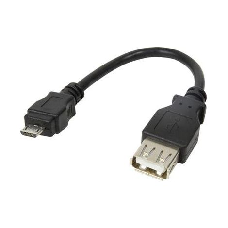 LogiLink AU0030 - Adaptador Cable USB 2.0, Micro B Macho a USB A Hembra, 0, 08 m