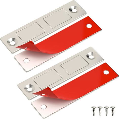 Aimants pour portes de placard, lot de 2 clips magnétiques ultra-fins pour portes de placard, verrous magnétiques pour tiroirs et armoires