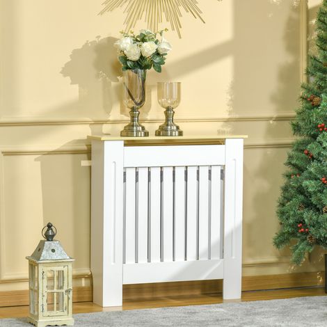 Cache-radiateur en MDF blanc pour salon, chambre ou couloir, 78 x 19 x 83 cm