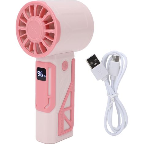 Mini-Tragbarer Mini-Ventilator, leistungsstarker Handventilator, USB-aufladbar, leiser, persönlicher kleiner Handventilator für Reisen, Schminken, drinnen und draußen, Pink