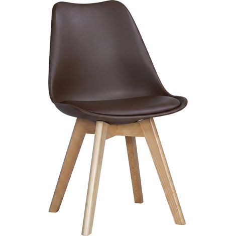 Sedia da pranzo in stile nordico Basic con cuscino 81x55x48 cm 7h