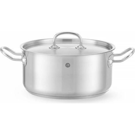 Marmite basse Kitchen Line avec couvercle 4,9 l Ø 240 x 110 h - Hendi 836026 (1/5)