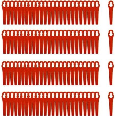 300pcs Lames en Plastique Coupe,Lames en Plastique de Rechange,Lames de Tondeuse en Plastique,Coupe-bordure en Plastique,Pelouse Tondeuse Accessoires pour Jardin (rouge) (1/5)
