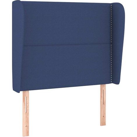 Maison Exclusive - Kopfteil mit Ohren Blau 93x23x118/128 cm Stoff (1/5)