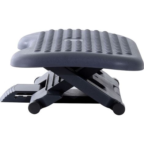 Repose-pieds de bureau, repose-pieds ergonomique, angle ajustable 30°, hauteur ajustable à 3 positions, pour bureau et maison, gris foncé (1/5)