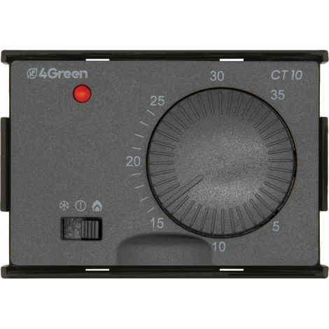 Termostato da Incasso 503 Regolazione a Manopola Controllo Temperatura per Caldaia e Climatizzazione Alimentazione a Batteria Frontalini Bianco e Grigio Antracite Inclusi 4Green 4G000500 (1/4)