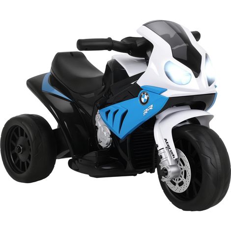 Moto électrique pour enfants 3 roues 6 V 2,5 km/h effets lumineux et sonores charge max. 20 kg BMW S1000 RR bleu