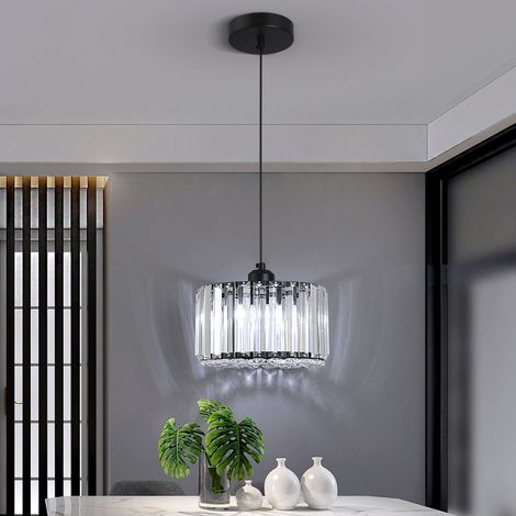 Suspension cristal noir fer, Ø20xH19cm, câble 100cm, E27 max 40W, réglable (1/5)