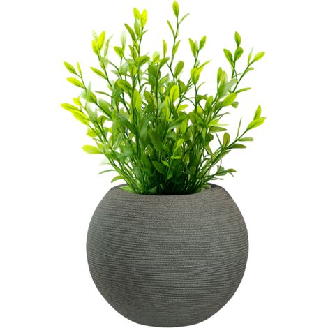 Vaso in resina da esterno interno per piante tondo a sfera di design d.40x33h Botticelli Verde (1/4)