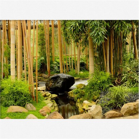 Giardino Zen di rilassamento - Tableau Canvas sur châssis en bois - Dimension : 70x50 cm (1/5)