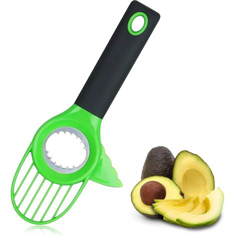 Trancheuse à avocat, coupe-avocat 3 en 1, éplucheur d'avocat, convient également aux kiwis, aux fruits du dragon et aux mangues. (1/4)