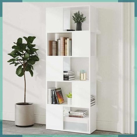 809089 Bibliothèque Séparateur de pièce Blanc 60x24x155 cm (1/5)