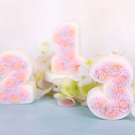Moule à bougie rose, moule à sucettes en silicone, moule à bougie d'anniversaire, moule à chocolat chiffre, chiffre rose (1/4)