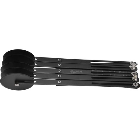 5-Klingen-Gebäckmesser aus Edelstahl, Pizzaschneider, Waffelschneider, Teigschneider, schwarz (1/5)