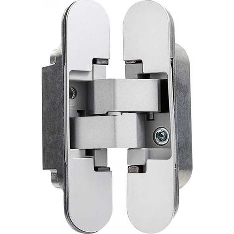 Lot de 2 Charnière invisible pour portes, charnières invisibles pour portes lourdes, charge de 40 kg, ouverture de 180º, zamak (1/4)