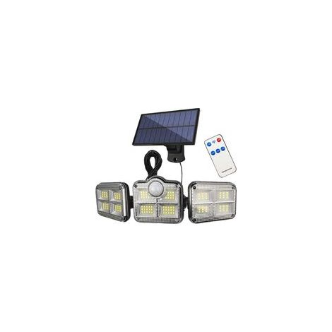 Lampes solaires d'extérieur à détecteur de mouvement, rotative à 360°, étanche IP65, 122 LED