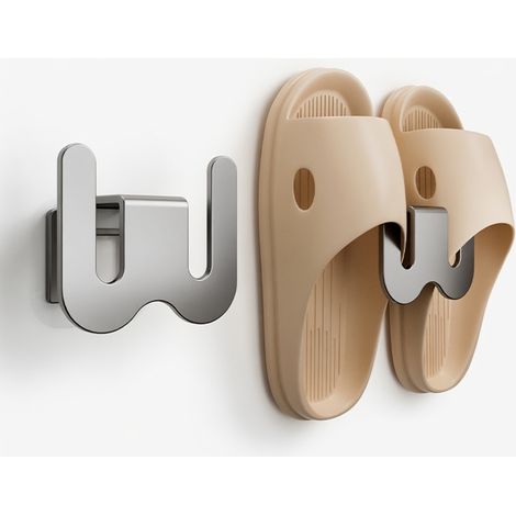 Porte chaussures mural sans perage 3 pieces blanc pour la maison (1/5)