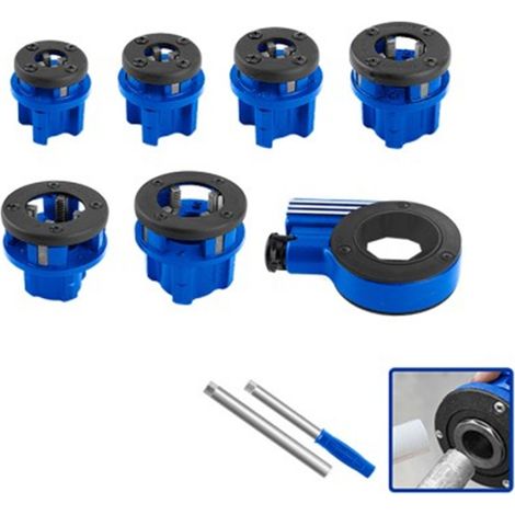 WADFOW 9-teiliges BSPT-Gewindeschneidset, schwarzer Stahl, Größen 1/4" bis 1 1-1/4"