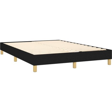 Somier de láminas sobre patas estructura de cama 140x200 cm tela negra TDL0207016