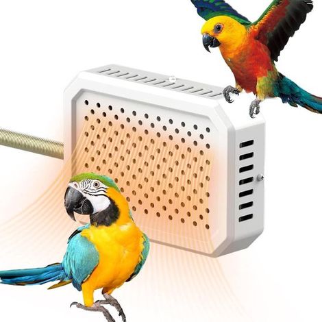 Chauffage pour oiseaux - Résistant aux morsures - Température contrôlée - Blanc