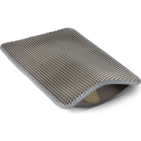 1 Tapis De Litière, Double Couche, Surface Nid D Abeille, Base Imperméable, Pour Chat (1/5)