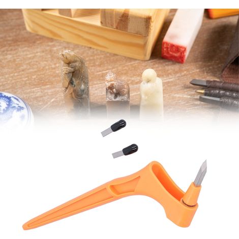 Couteau de précision rotatif à 360° en acier inoxydable, couteau à graver rotatif, coupe-papier (orange) (1/5)