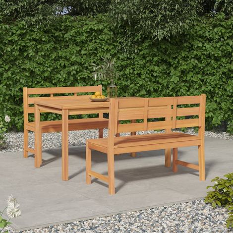 Ensemble Table et Chaises de Jardin 3 pcs - Ensemble Table à manger + 2 chaises Bois de teck massif BV502498 - BonneVie (1/5)