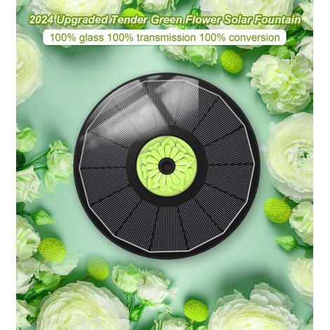 Fontaine Solaire Extérieur, 3.5W Flottante Pompe Bassin Solaire, Fontaine Solaire Verre avec 7 Buses & 4 Tiges Fixes pour Bain d'oiseaux Aquarium Jardin (Noir)