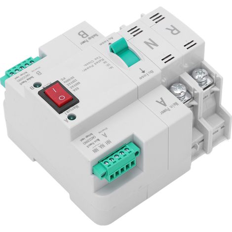 Automatischer Umschalter mit zwei Stromversorgungen, 2-polig, DIN-Schienenmontage, Schnellschalt-Wahlschalter, AC 220 V, 63 A (1/5)