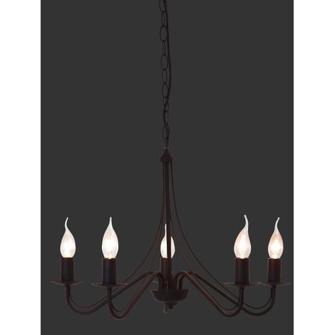 Lampadario Rustico Country Ruggine 5xE14 Ø55 cm Trio Lighting (1/2)